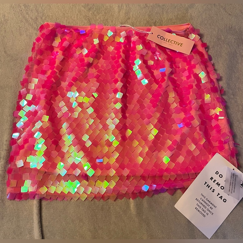 Collective The Label Pink Sequin Mini Skirt